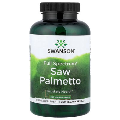 Swanson Vitamins, Palma enana americana de espectro completo, 540 mg, 250 cápsulas