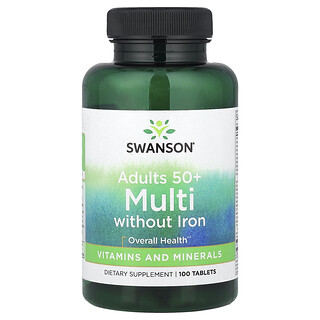 Swanson Vitamins, Multivitamínico para Adultos com Mais de 50 Anos, 100 Comprimidos