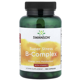 Swanson Vitamins, Super Stress B-Complex With Vitamin C, 100 Capsules
