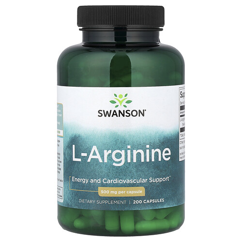 Swanson Vitamins L-Arginine, 500 mg, 200 Capsules