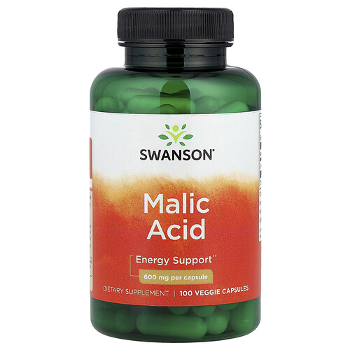Swanson Vitamins Malic Acid, 600 mg, 100 Veggie Capsules
