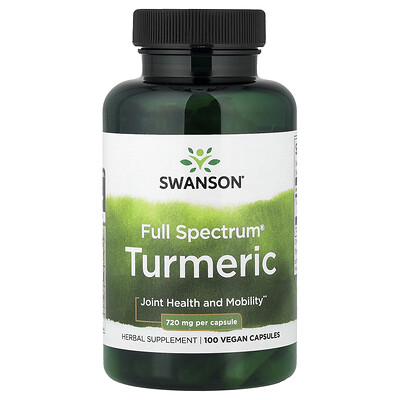 Swanson Vitamins, Full Spectrum®, Cúrcuma, 720 mg, 100 cápsulas veganas
