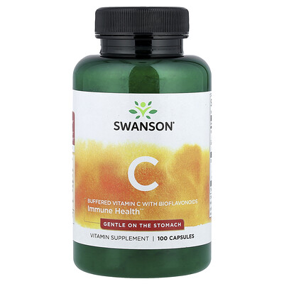 Swanson Vitamins, Vitamina C regulada con bioflavonoides`` 100 cápsulas