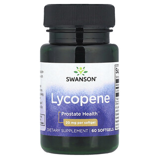 Swanson Vitamins, Likopen, 20 mg, 60 Kapsul Gel Lunak