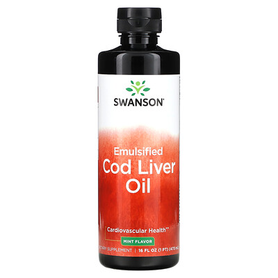 

Swanson Emulsified Cod Liver Oil Mint 16 fl oz (473 ml)