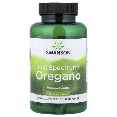 Swanson Vitamins, Orégano Full Spectrum®, 450 mg, 90 cápsulas