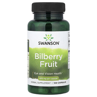 Swanson Vitamins, Owoc borówki, 470 mg, 100 kapsułek