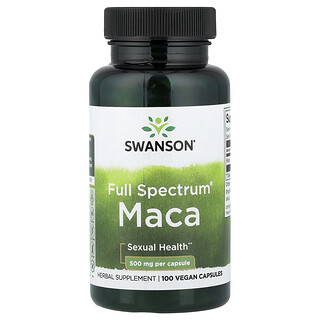 Swanson Vitamins, Мака Full Spectrum®, 500 мг, 100 веганских капсул