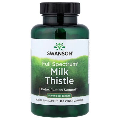 Swanson Vitamins, Full Spectrum®, Cardo mariano, 500 mg, 100 cápsulas veganas