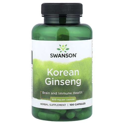 Swanson Vitamins Korean Ginseng , 500 mg , 100 Capsules
