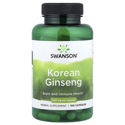 Swanson Vitamins, Ginseng coreano, 500 mg, 100 cápsulas