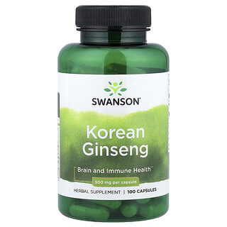 Swanson Vitamins, Koreansk Ginseng , 500 mg , 100 Kapslar
