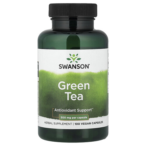 Swanson Vitamins, Grüner Tee, 500 mg, 100 vegane Kapseln