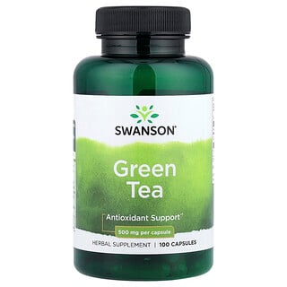 Swanson Vitamins, Grönt te, 500 mg, 100 Kapslar