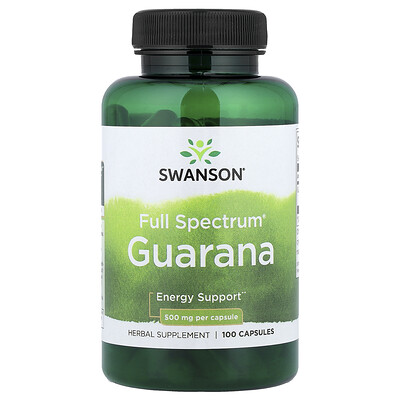 Swanson Vitamins, Guaraná Full Spectrum®, 500 mg, 100 cápsulas