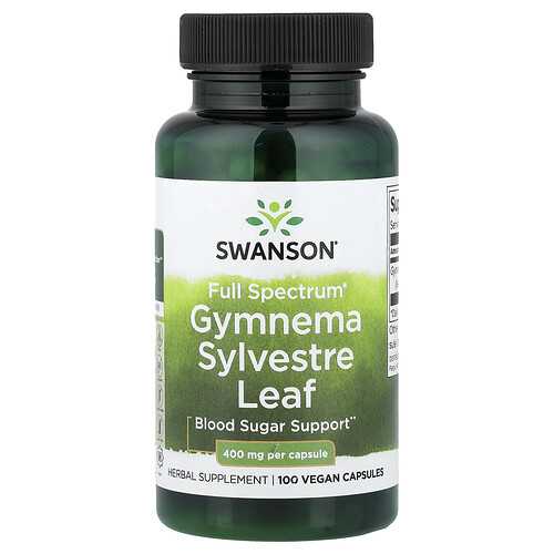 Swanson Vitamins, Full Spectrum® Gymnema Sylvestre Leaf, Gurmar-Blatt, 400 mg, 100 vegane Kapseln