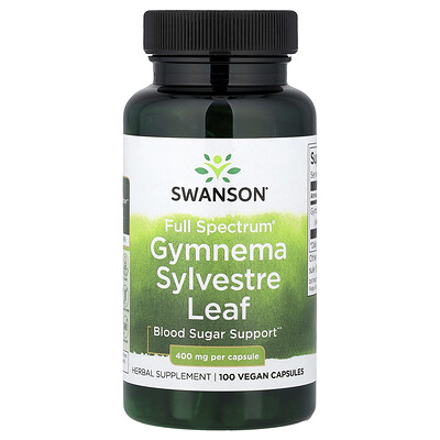 Swanson Vitamins, Full Spectrum®, Hoja de Gymnema sylvestre, 400 mg, 100 cápsulas veganas