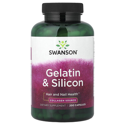 Swanson Vitamins, Gelatina y silicio`` 200 cápsulas