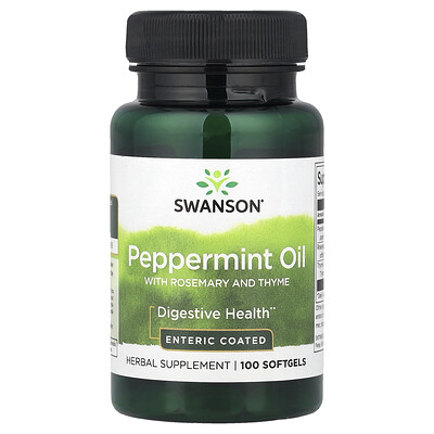 Swanson Vitamins, Aceite de menta con romero y tomillo, 100 cápsulas blandas