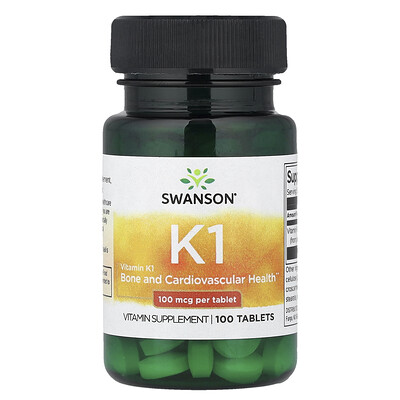 Swanson Vitamins, Vitamina K1, 100 mcg, 100 comprimidos