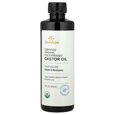 Swanson Vitamins, Aceite de ricino orgánico certificado prensado en frío, 473 ml (16 oz. Líq.)