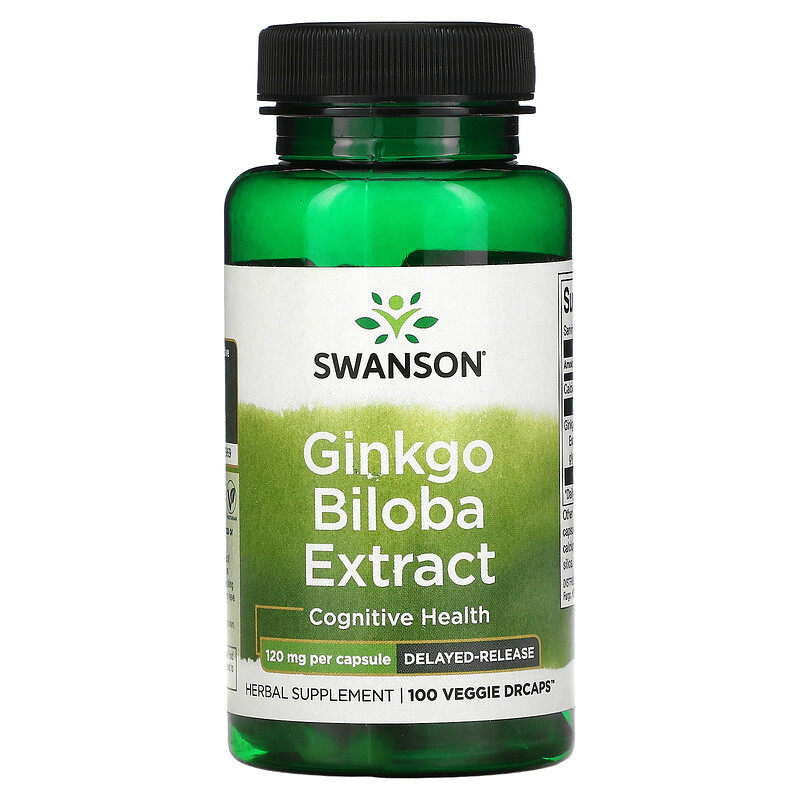 Swanson, Ginkgo Biloba Extract, 120 mg, 100 Veggie DRcaps iHerb
