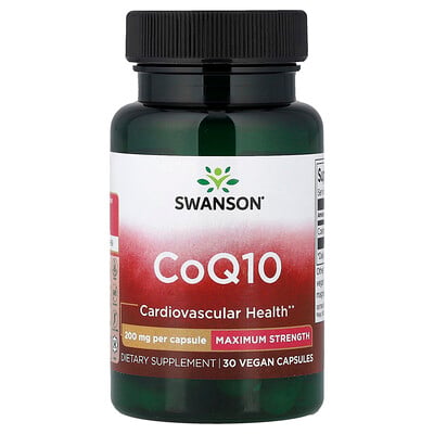 Swanson Vitamins, CoQ10, 200 mg, 30 cápsulas veganas