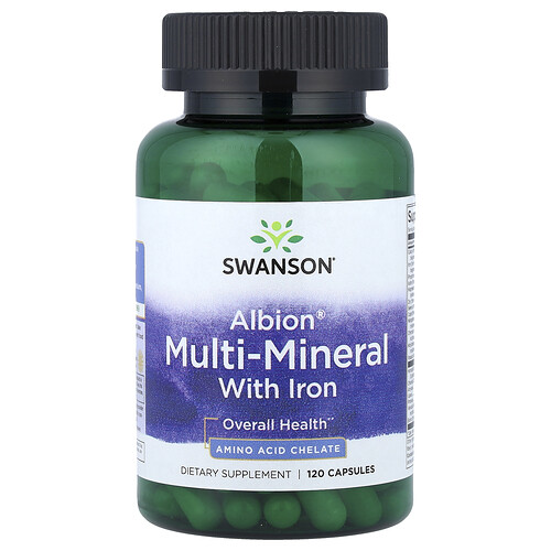 Swanson Vitamins Albion® Multi-Mineral with Iron, 120 Capsules