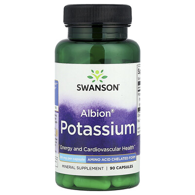 Swanson , Albion® Potassium, 99 Mg, 90 Capsules 99Mg