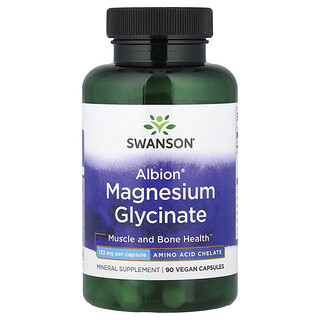 Swanson Vitamins（スワンソンビタミンズ）, Albion®（アルビオン）、グリシン酸マグネシウム、133mg、ヴィーガンカプセル90粒