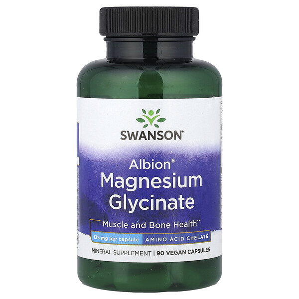 Swanson Vitamins Albion®, Magnesium Glycinate, 133 mg, 90 Vegan Capsules