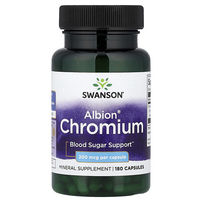 Swanson Vitamins, Cromo Albion®, 200 mcg, 180 cápsulas