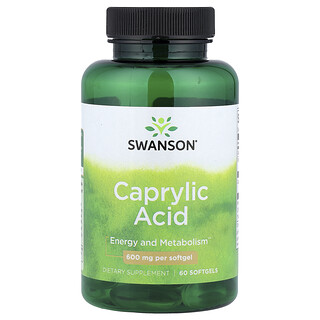 Swanson Vitamins, Caprylic Acid, 600 mg, 60 Softgels