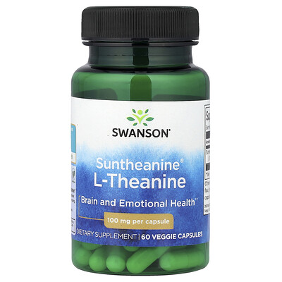 Swanson Vitamins, L-teanina Suntheanine®, 100 mg, 60 cápsulas vegetales
