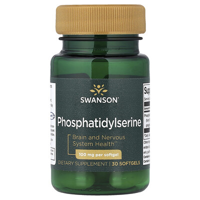 Swanson Vitamins, Fosfatidilserina, 100 mg, 30 cápsulas blandas