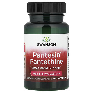 Swanson Vitamins, Pantesin® Pantethine, 60 Softgels (300 mg Per softgel)