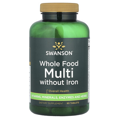 Swanson Whole Food Multi Without Iron 90 Tablets