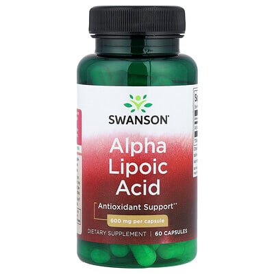 Swanson Vitamins, Ácido alfa-lipoico, 600 mg, 60 cápsulas