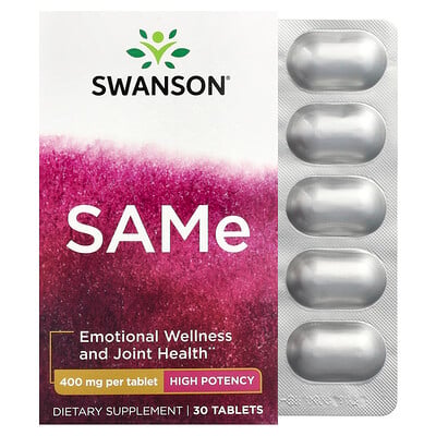 Swanson Vitamins, SAMe, 400 mg, 30 comprimidos