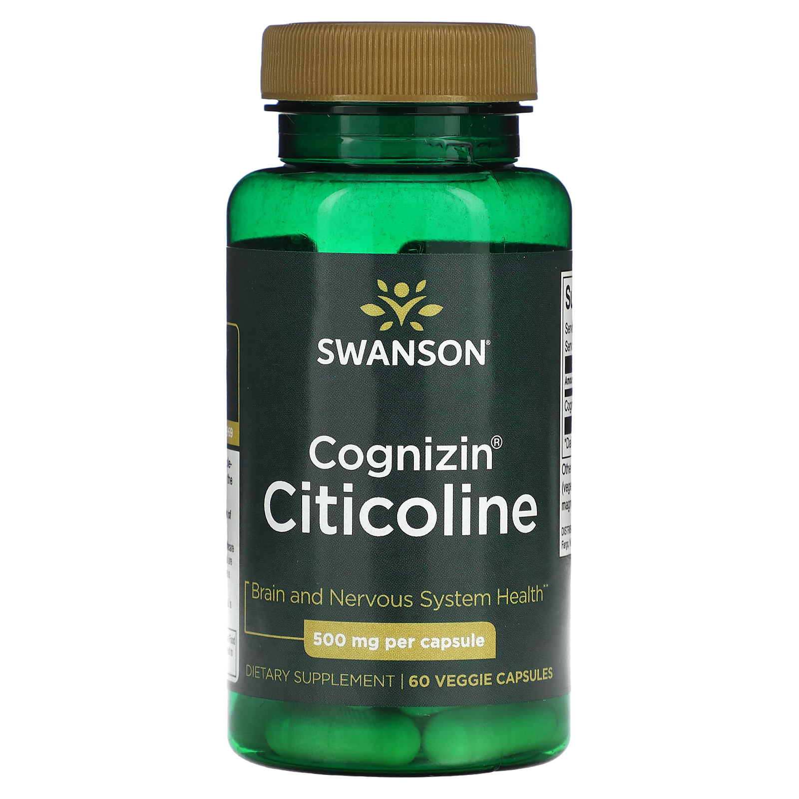 Swanson Cognizin Citicoline 500 Mg 60 Veggie Capsules