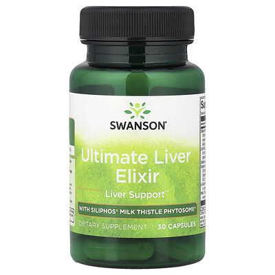 Swanson, Elixir superior para el hígado con Siliphos® Milk Thistle Phytosome®, 30 cápsulas