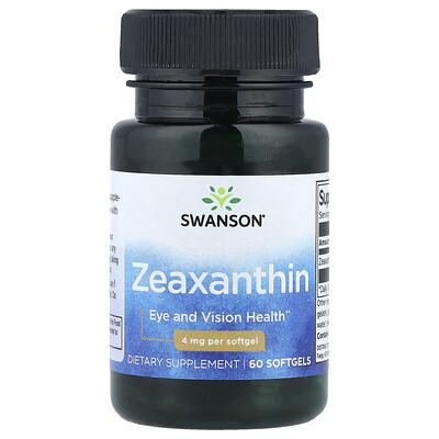 Swanson Vitamins, Zeaxantina, 4 mg, 60 cápsulas blandas