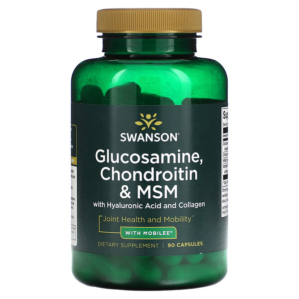 Swanson, Glucosamine, Chondroitin & MSM with Hyaluronic Acid and
