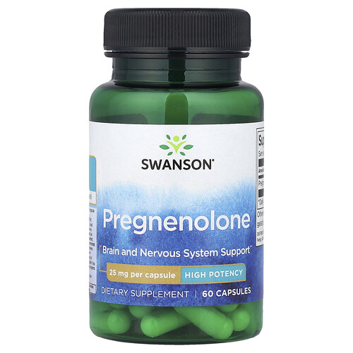 Swanson Vitamins, Pregnenolone, High Potency, 25 mg, 60 Capsules