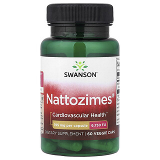 سوانسون فيتامينز‏, Nattozimes® ، 195 ملجم ، 60 كبسولة نباتية