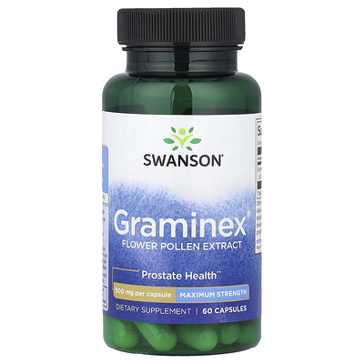 Swanson Vitamins, Graminex®, Extracto de polen de flor, Concentración máxima, 500 mg, 60 cápsulas