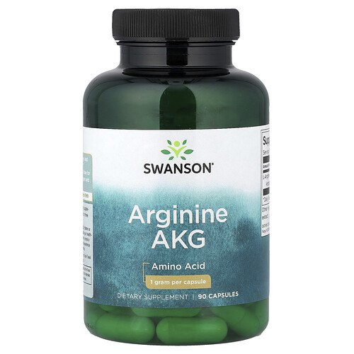Swanson Vitamins Arginine AKG, 1 g, 90 Capsules