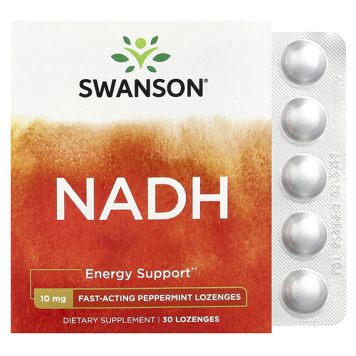 Swanson Vitamins NADH, Peppermint, 10 mg, 30 Lozenges