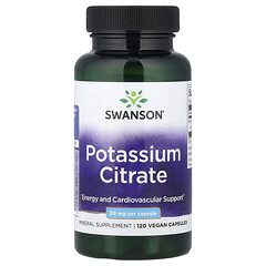 Цитрат калію, 99 мг, 120 веганських капсул