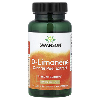 Swanson Vitamins, D-Limonen, Ekstrak Kulit Jeruk, 250 mg, 60 Kapsul Gel Lunak